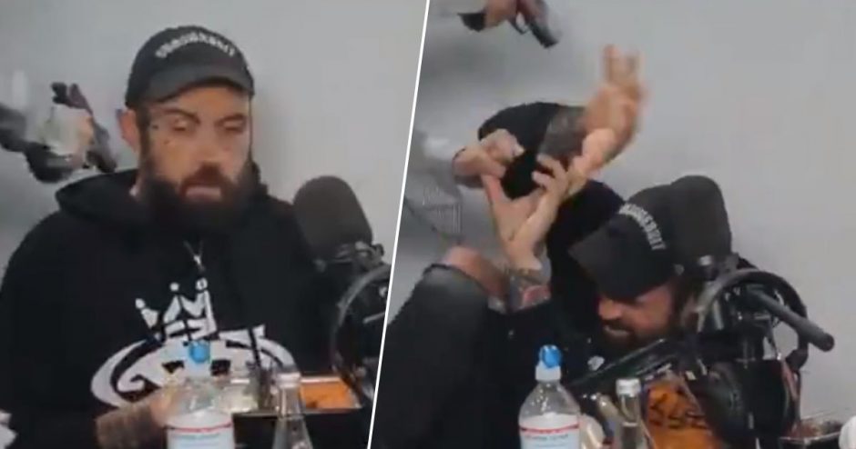 GUNMAN PULLS UP ON ADAM22 & NOSTALGIAV DURING LIVE ‘NO JUMPER’ PODCAST